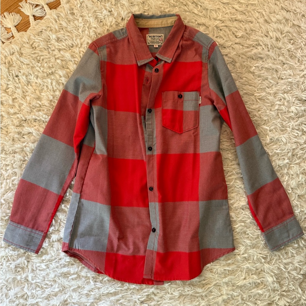 Burton Red and Gray Plaid Shirt